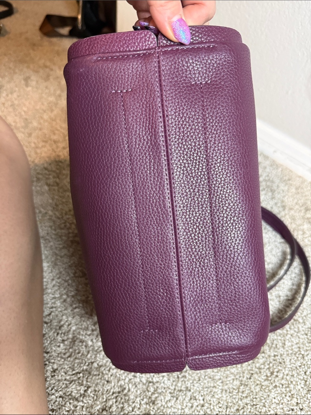 kate spade Plum Pebbled Leather Shoulder Bag/crossbody - Picture 5 of 11